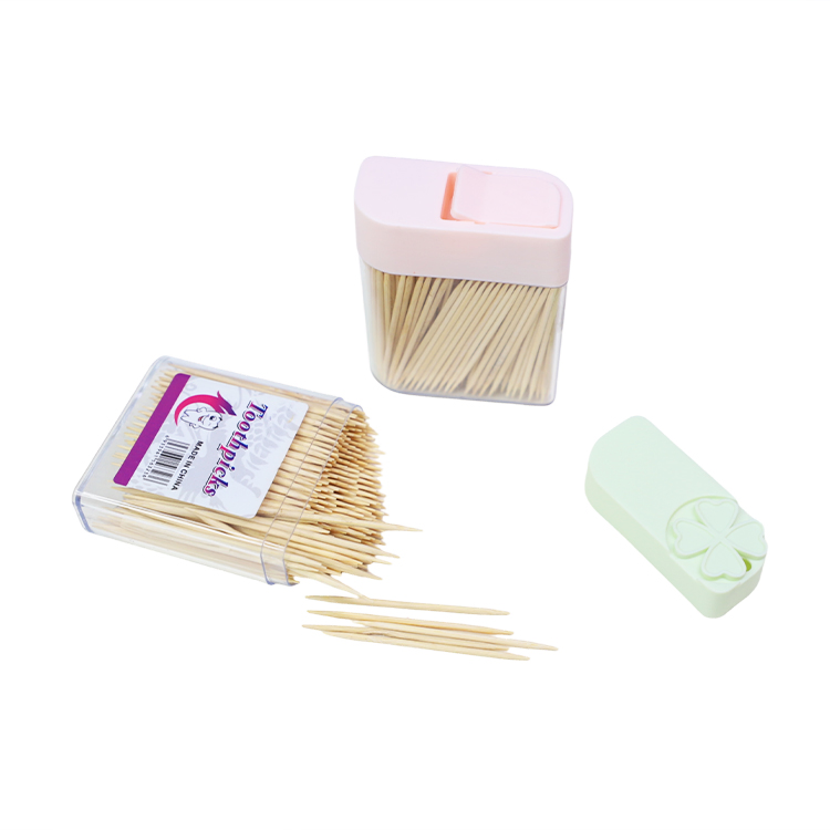 Custom Length Eco-Friendly Disposable Table Decoration Accessories Bamboo Toothpicks in Plastic Bottle Packaging for Parties