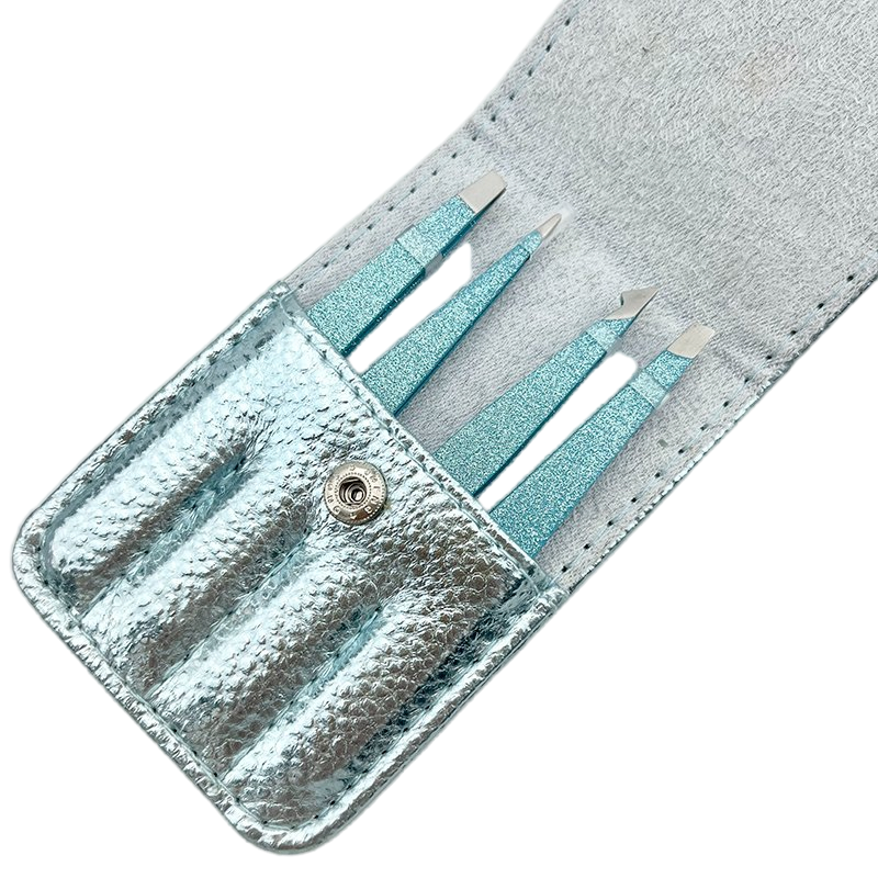 Custom Logo Makeup Cosmetic Tool Stainless Steel Eyebrow Tweezers Set Eyebrow Clip Tweezer