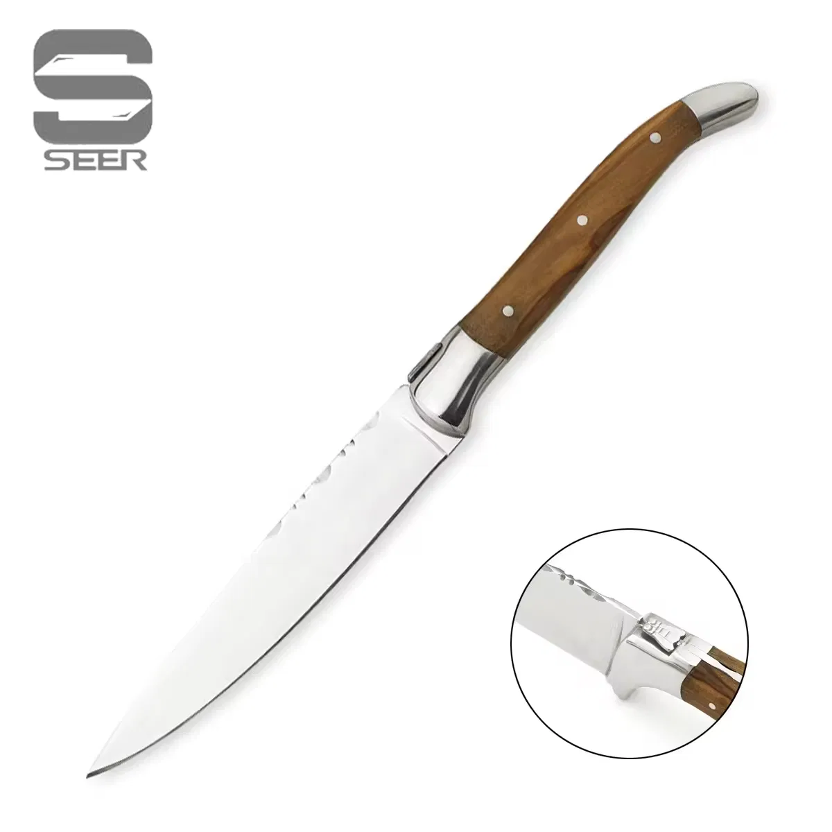 5piece Stainless Steel Kitchen Knife Laguiole Knife Set with Olive Wood Handle