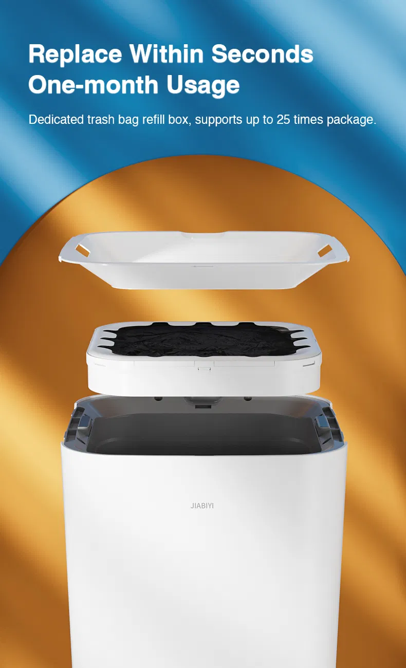 White Smart Automatic Trash Bin Dustbin for Home Use with Charging Function