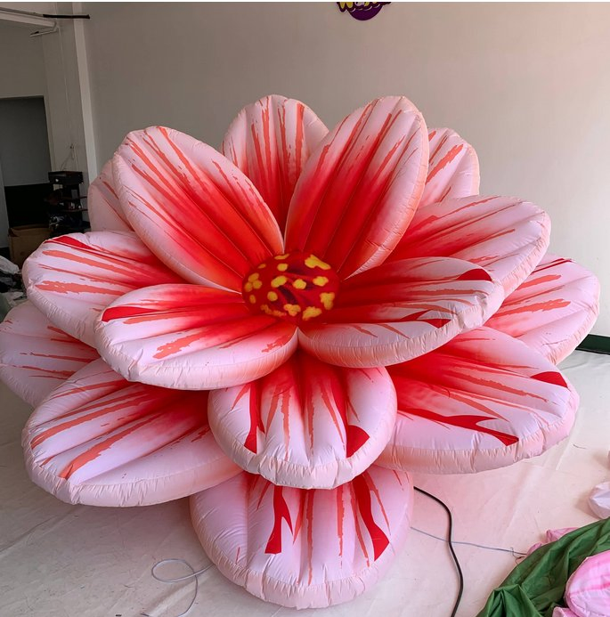 2024 New 10m Long Inflatable Blooming Wedding Flowers with LED Lights