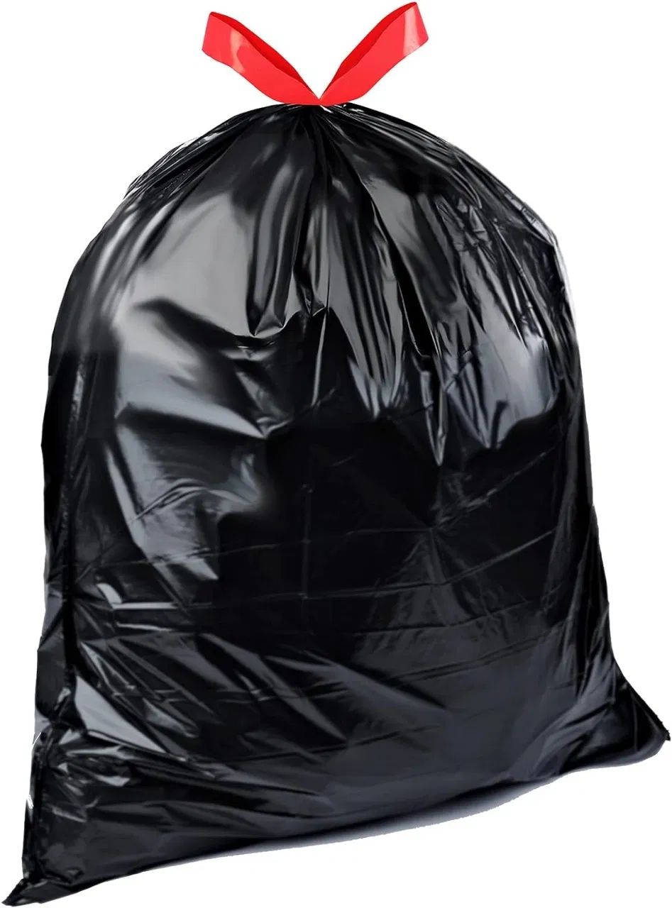 13 Gallon Drawstring Garbage Bags Black Plastic for Home/Office Use