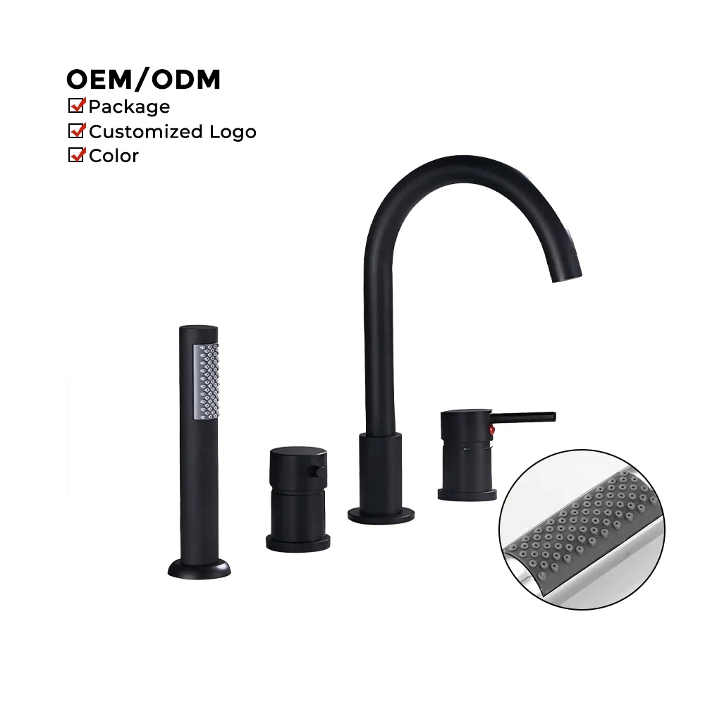 Hotel Modern Brass Dual Handle Bath Faucet Split Bathtub Faucet Mixer