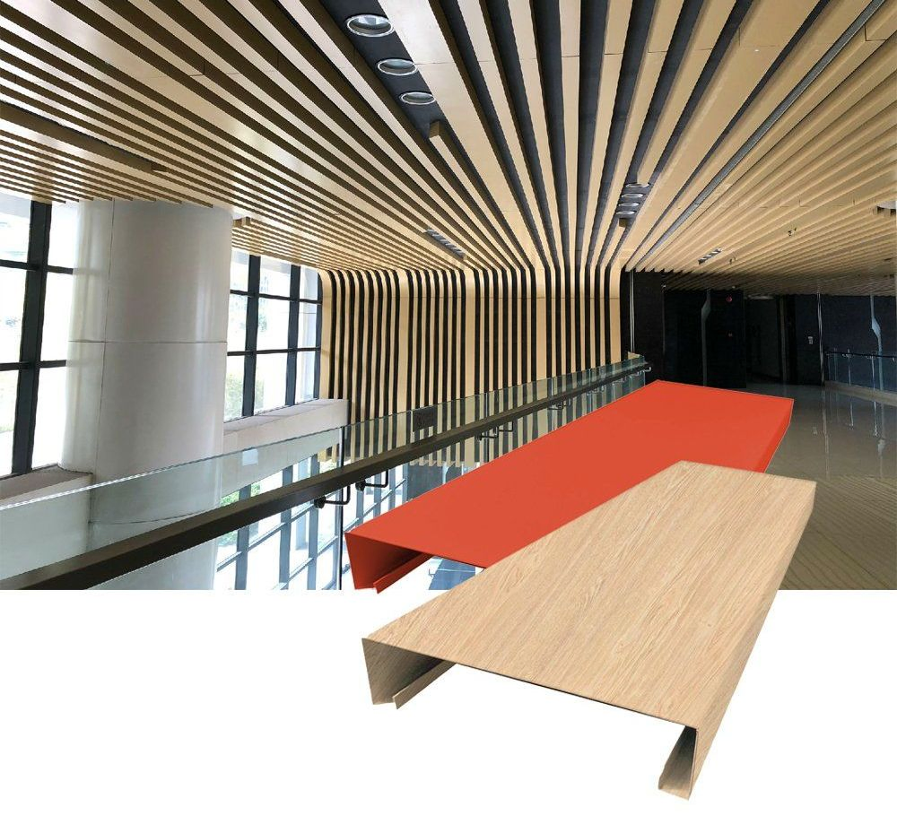 Customized Easy to Install Fireproof Construction Materials Strip Ceiling Aluminum Linear Ceilings