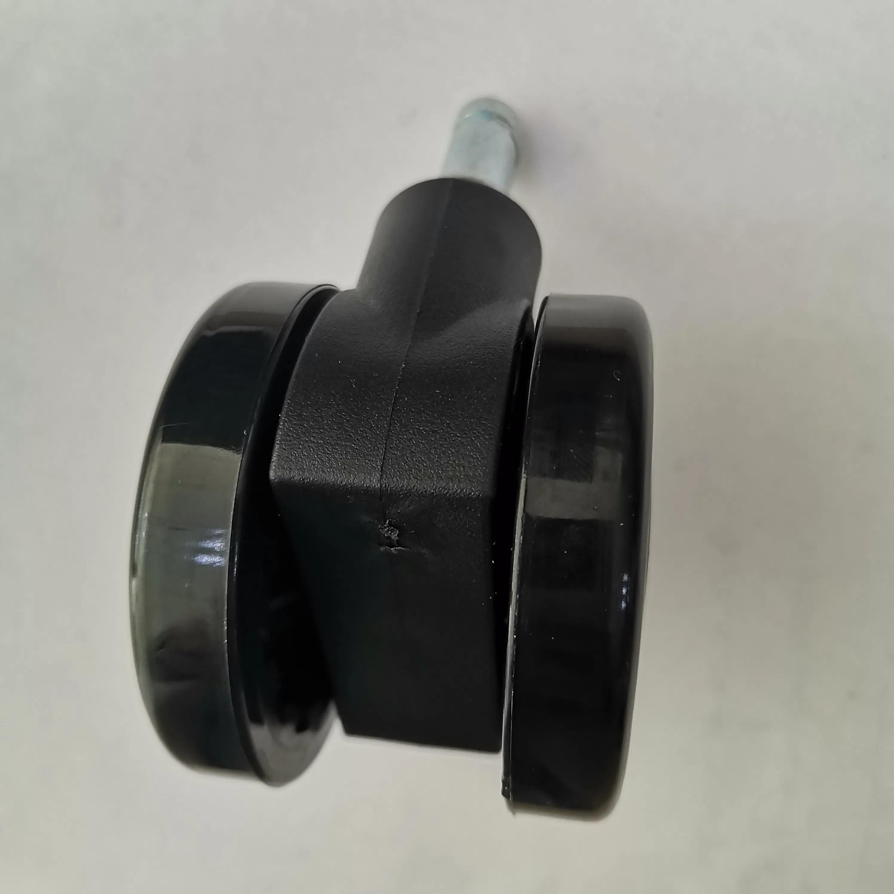 2.5 Inch Twin Wheel Furniture Round Stem Caster Black PU Medical Castor with Brake