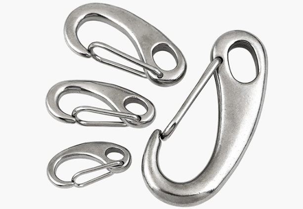 304/316 Stainless Steel Spring Gate O Rings Clip Hooks Zinc Alloy Round Metal Split Small Clamp Clasps Hook