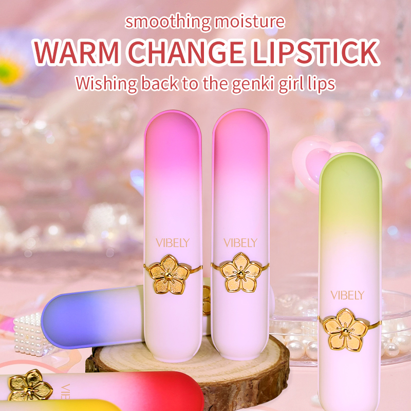 Natural Organic Repair Exfoliating Moisturizing Fruity Lip Balm Temperature Changing Color Lipstick