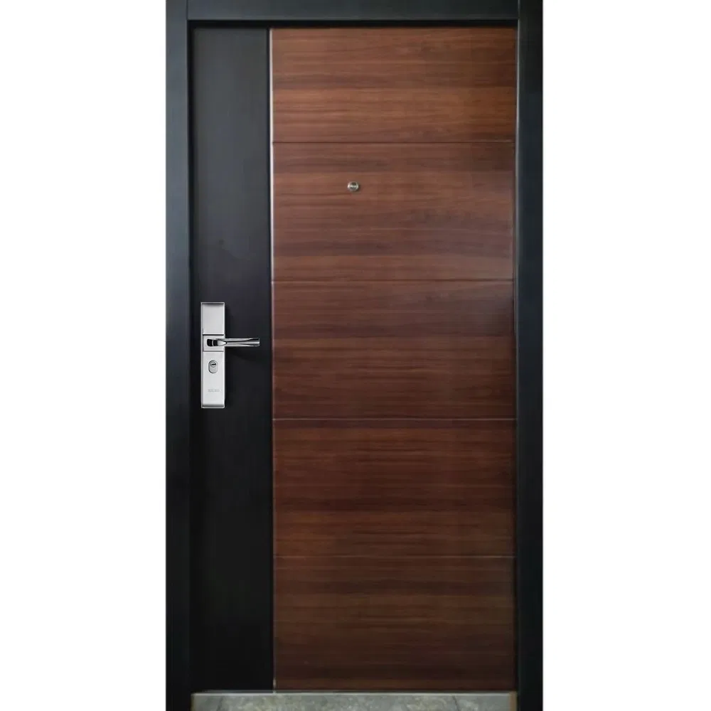 Single Popular Exterior Factory Direct Wooden Modern Iron Steel Security Metal Door