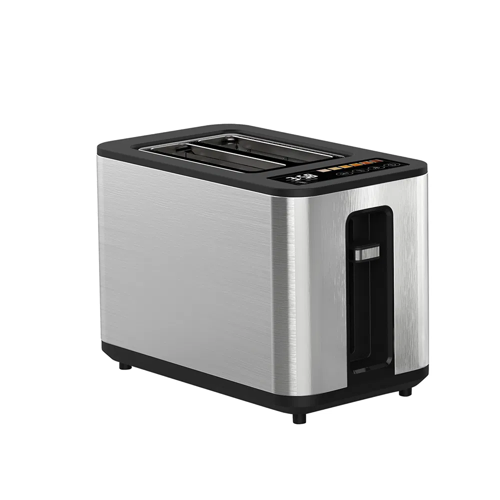 Toaster Manufacturer's Customization Domestic Stainless Steel 2-Slice Toaster with Colorful Display Screen Bread Toaster OEM/ODM