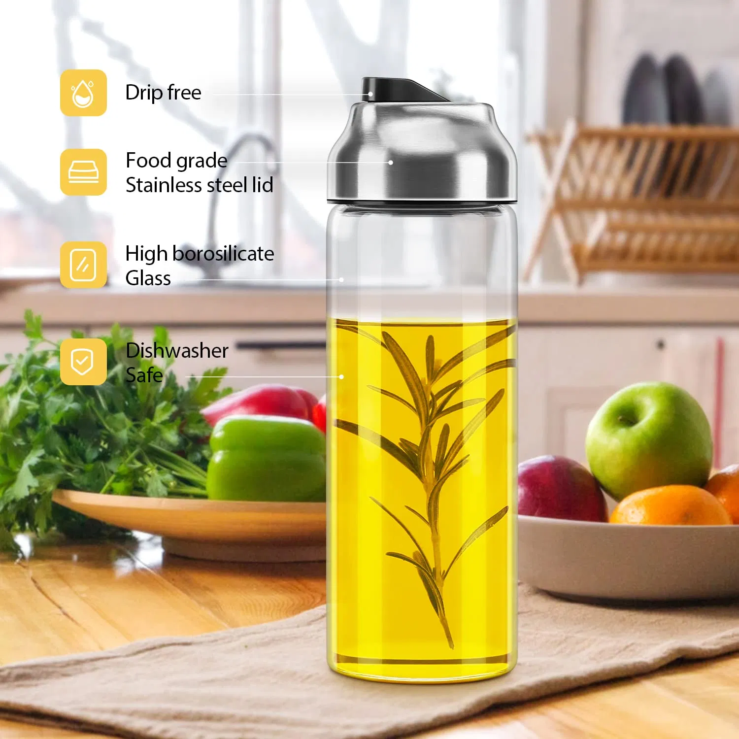 Glass Oil and Vinegar Dispenser Bottles for Kitchen Olive Oil Dispenser
