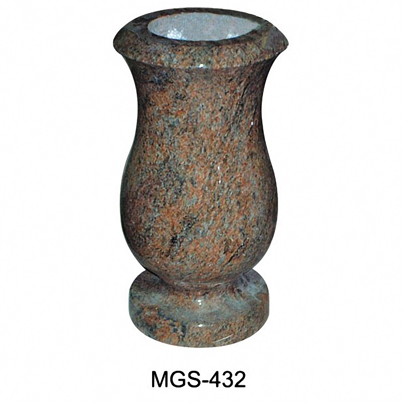 Granite Round Memorial Vase for Grave