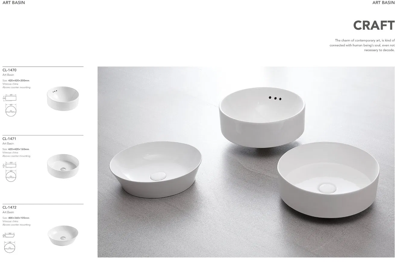 Керамическая раковина для ванной Art Basin