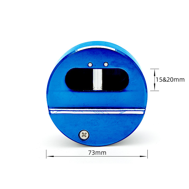 Gold Blue Round Steel Heavy Duty Solid Steel Hockey Puck Padlock with Hardened Shackle