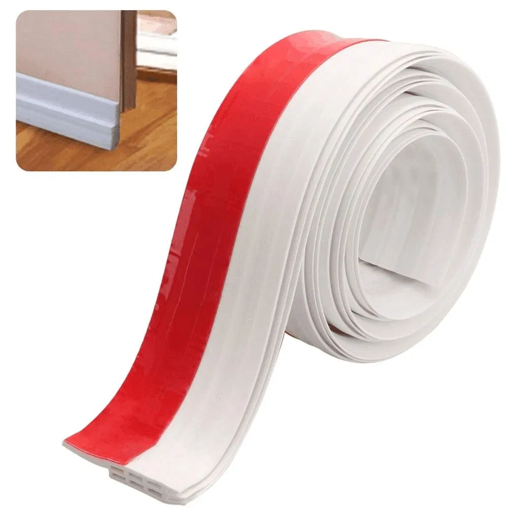 Self Adhesive Rubber Silicone Weatherstrip Door Bottom Gap Sealing Strip Sweep Draft Stopper