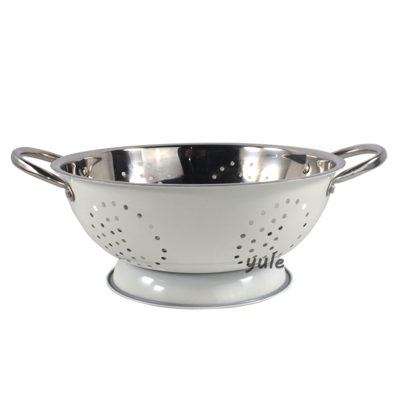 Factory Wholesale Profeesional Colander Multi-Purpose with Double Handle Mini Stainless Steel for Fruit and Vegetable Colander