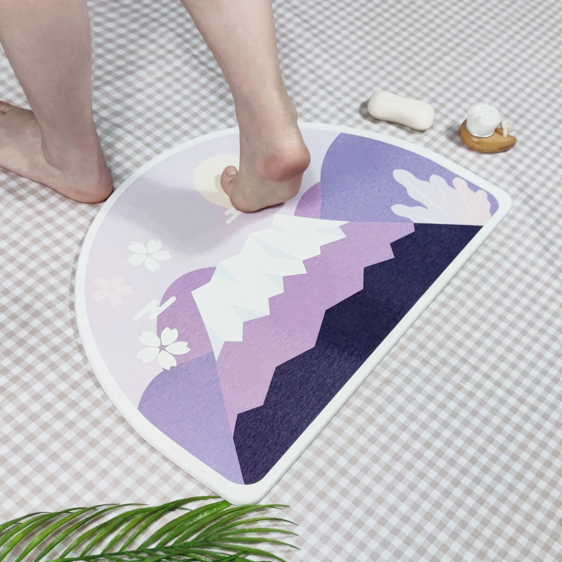 40*60cm Wholesale Natural Non-Slip Super Absorbent Quick Drying Diatomaceous Earth Shower Diatomite Stone Bath Mat