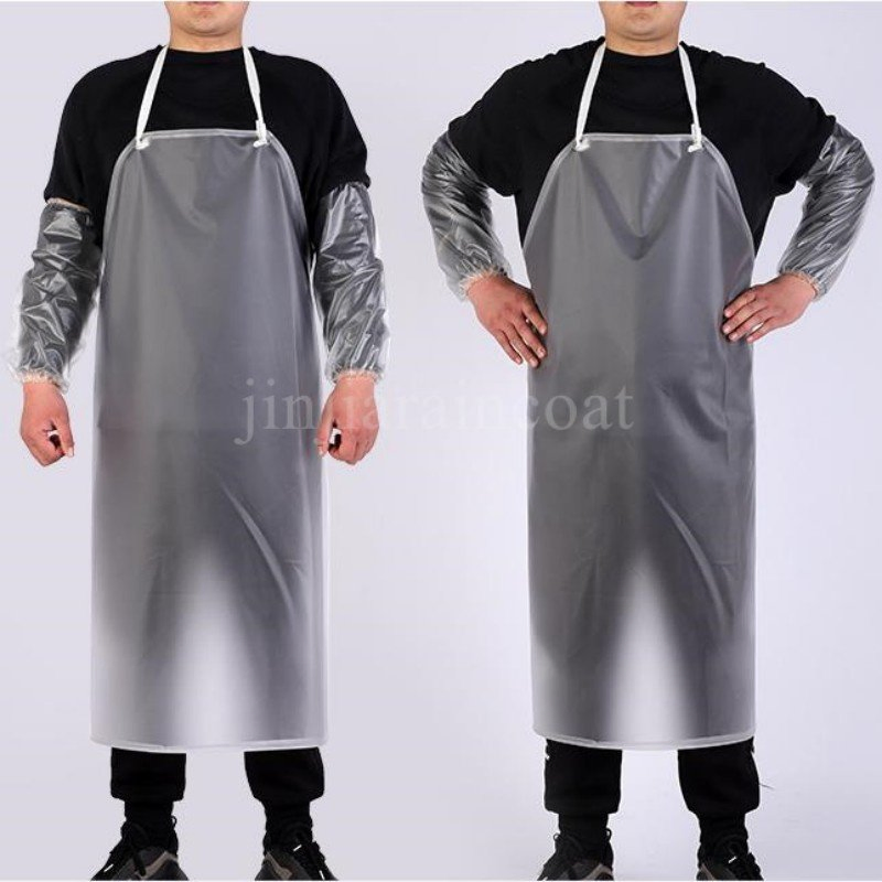 Adults Food Meat Processing Chef Oil Proof Waterproof PVC Apron with Pocket