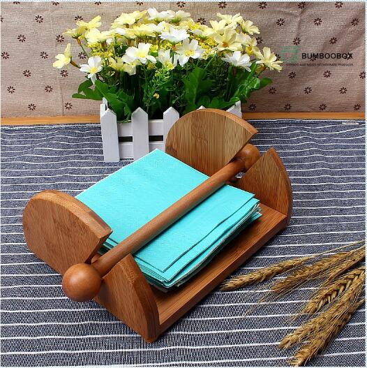 Bamboo Tissue Rack Paper Dispenser Napkin Holder