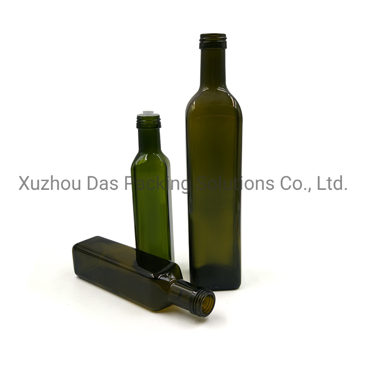 Square 750ml Marasca Glass Bottle Olive Oil Bottle Glass with Lid