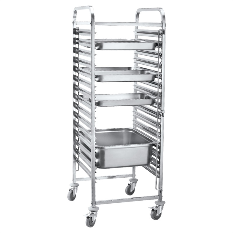 15 Tiers Food Pan Transport Moving Rack Trolley