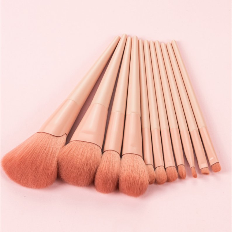 Wholesale Makeup Brush Private Label 11PCS Face Eye Soft Dense Synthetic Hair Wood Handle Makeup Brushes Set