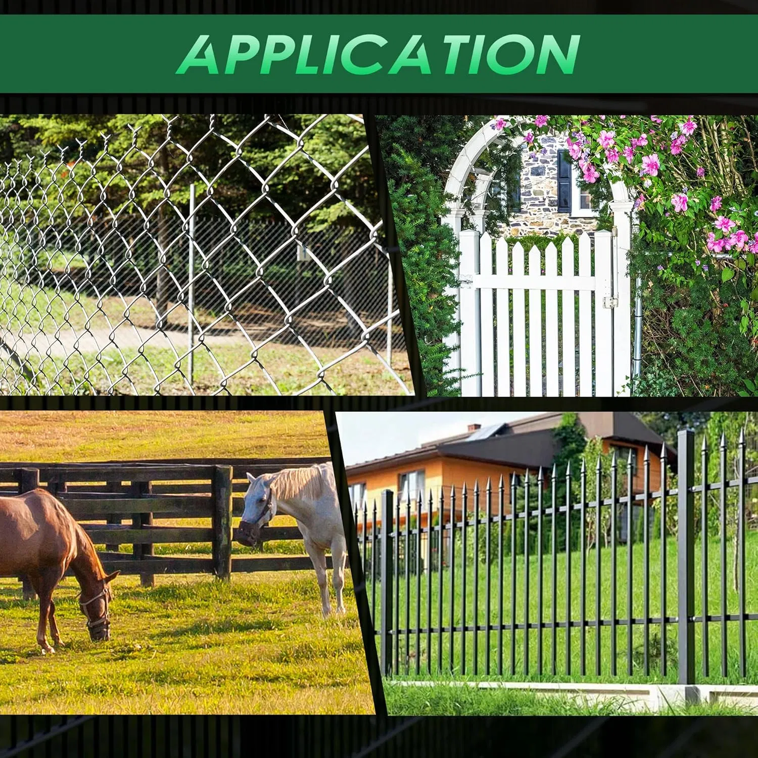 8" J-Bolt Gate Hinge, J-Bolt Chain Link Fence Gate Hinge with 5/8" Male Hinge Pin, Galvanized Steel Farm Gate Hinges, Chain Link Gate