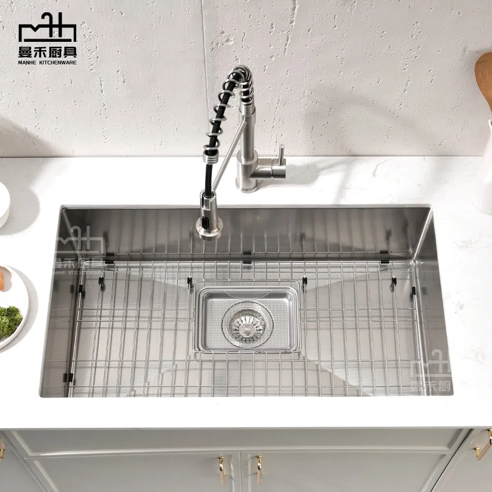 New Undermount Sink Single Bowl Stainless Steel Kitchen Sink with Waste Stainer