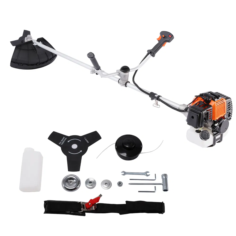 Yard Force 52cc Professional Brush Cutter & Trimmer 9000rpm, 255mm (10") Blade & 420mm (16.5") Line - Easy Starter & Commercial Harness - Lt A42