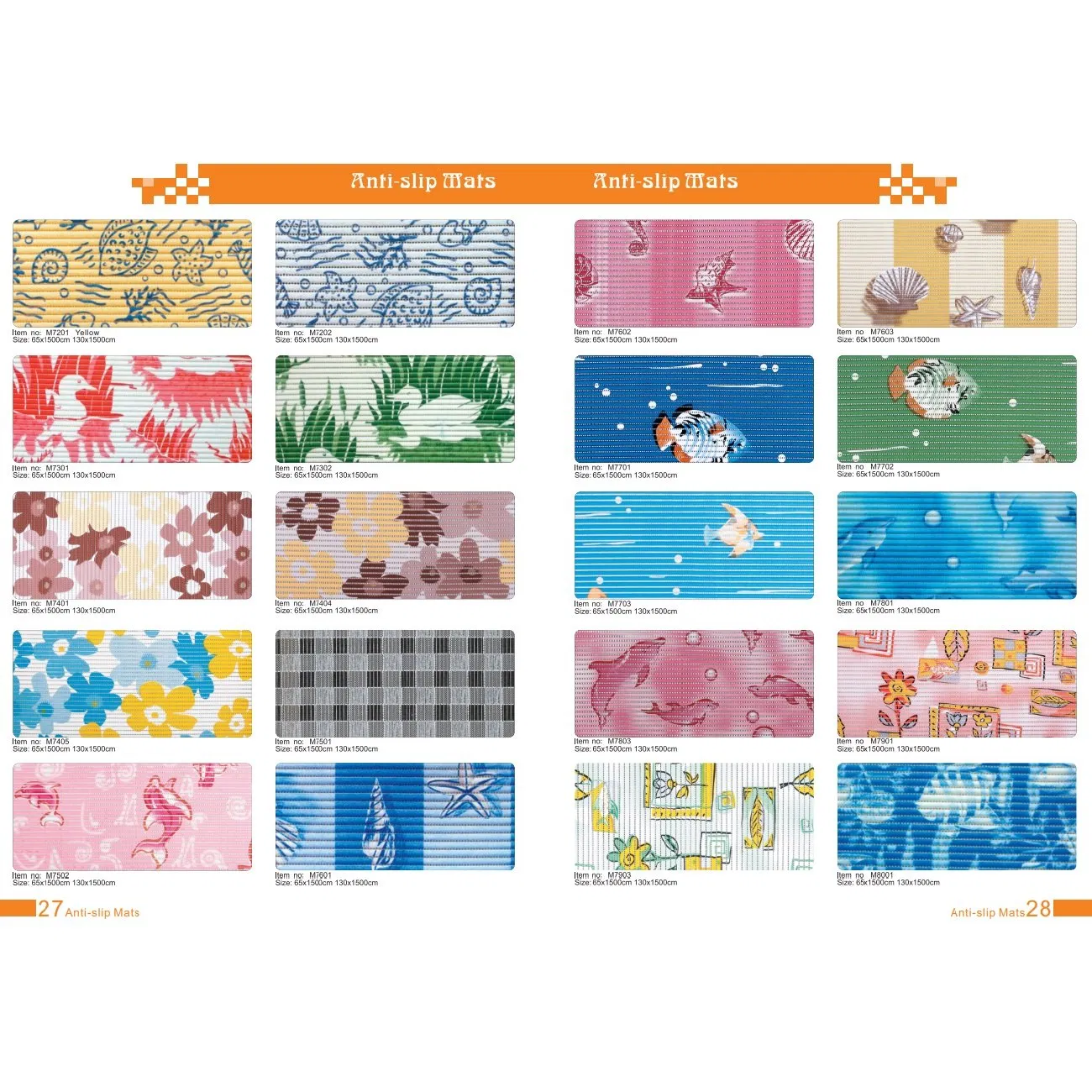 PVC Printed Modern Style Place Mats in Roll Packing