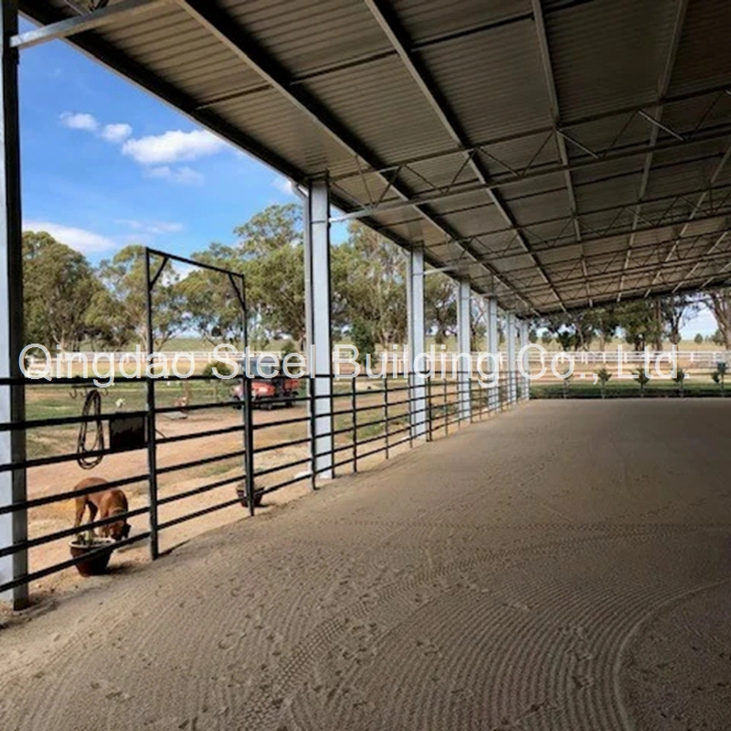 Factory Supply Customized Design Galvanized/Painted Steel Structure Covered Horse Riding Arena