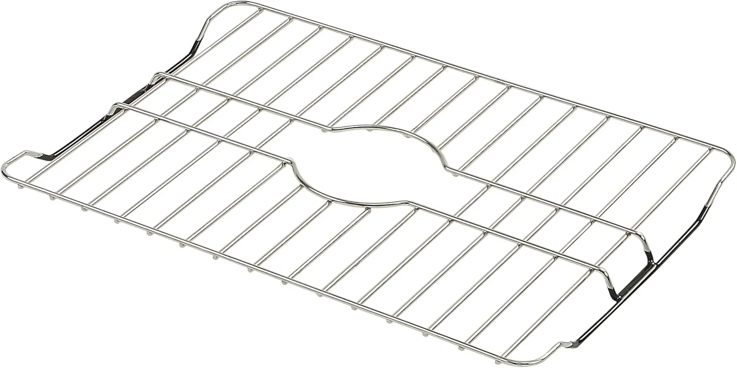 304 Stainless Steel Sink Protector Rack Rust-Resistant Grid for Kitchen Sink Bottom, Scratch Prevention, Drainage Support Fits Sinks 10.75" X 12.4", Center