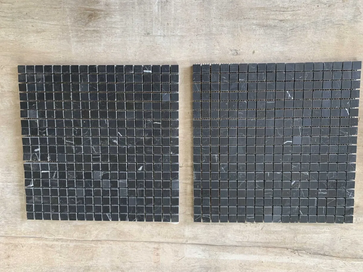 12" X 12" (305X305mm) Black Marble Grid Mosaic Wall Tile
