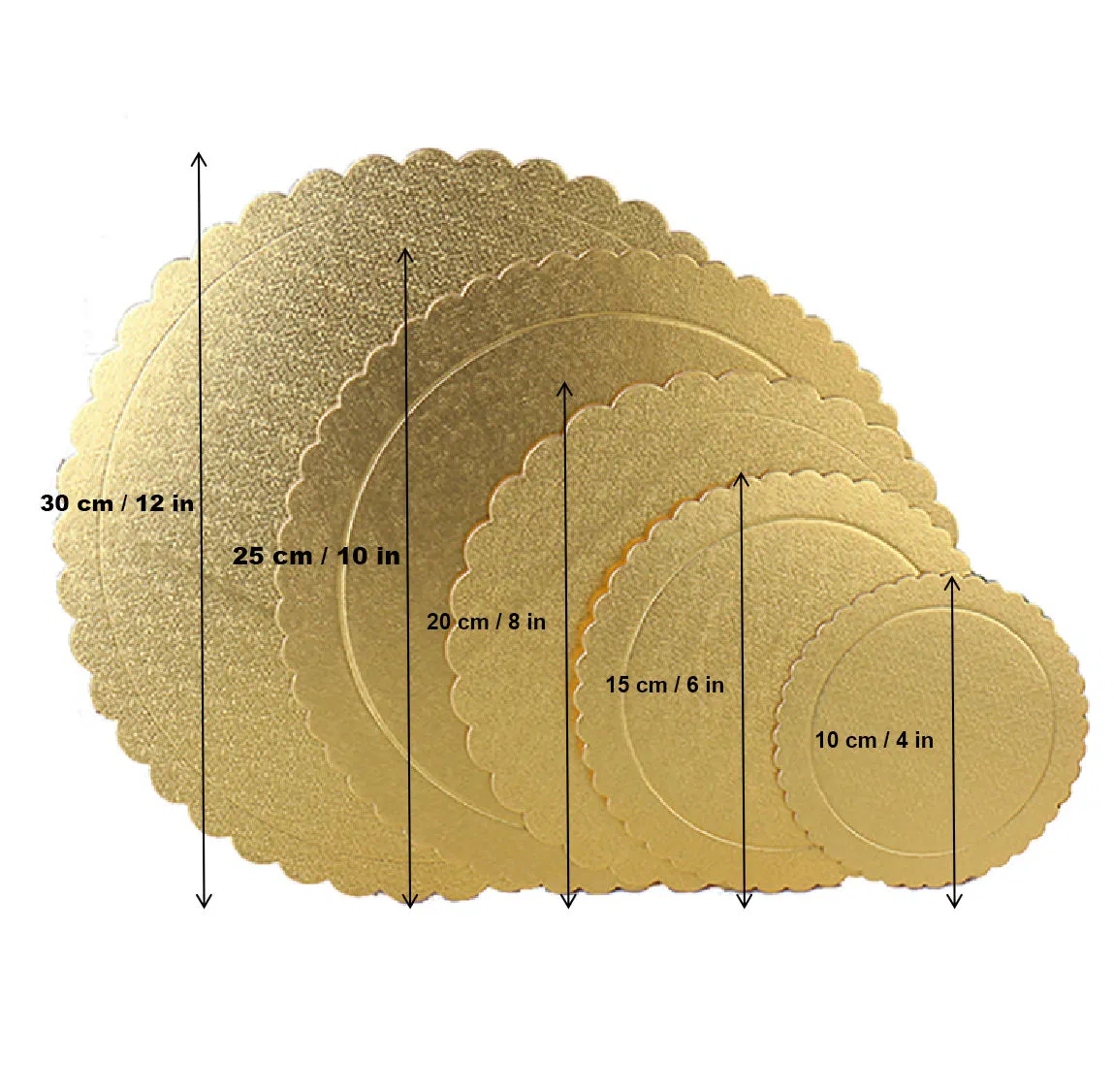 Gold and Silver Round Cake Drum Board Cardboard Meat Fish Smoked Salmon Board with Embossing and Matte Lamination