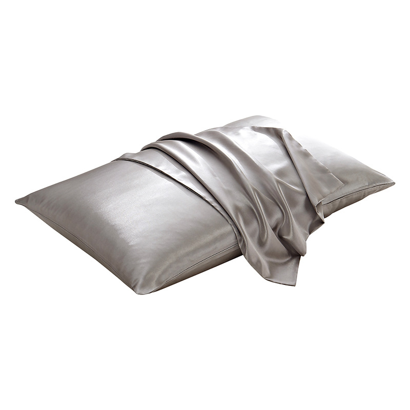 2024 New European with American Color Pillowcase Solid Color Double-Sided Silk Pillowcase Ice Silk Pillowcase for Home