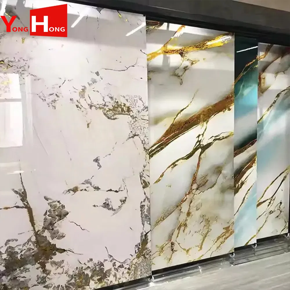 New Hospital Interior Decoration Flexible Marble Shower Artificial Marble Marine WPC/PVC/UV Marble Wall Panels