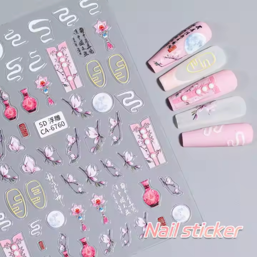 Dreamy Goldfish 5D Smart Little Fish Mermaid Tail Nail Art Charm Decoration Nail Stickers