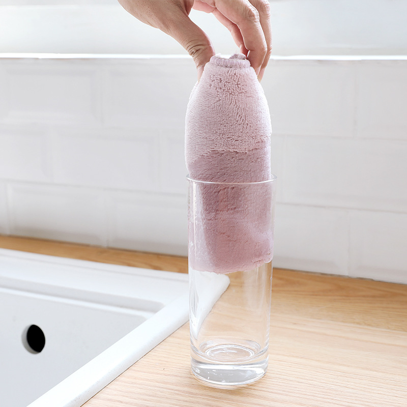 Clean Double-Sided Absorbent Thickened Not Easy to Stain with Oil Kitchen Dishcloth