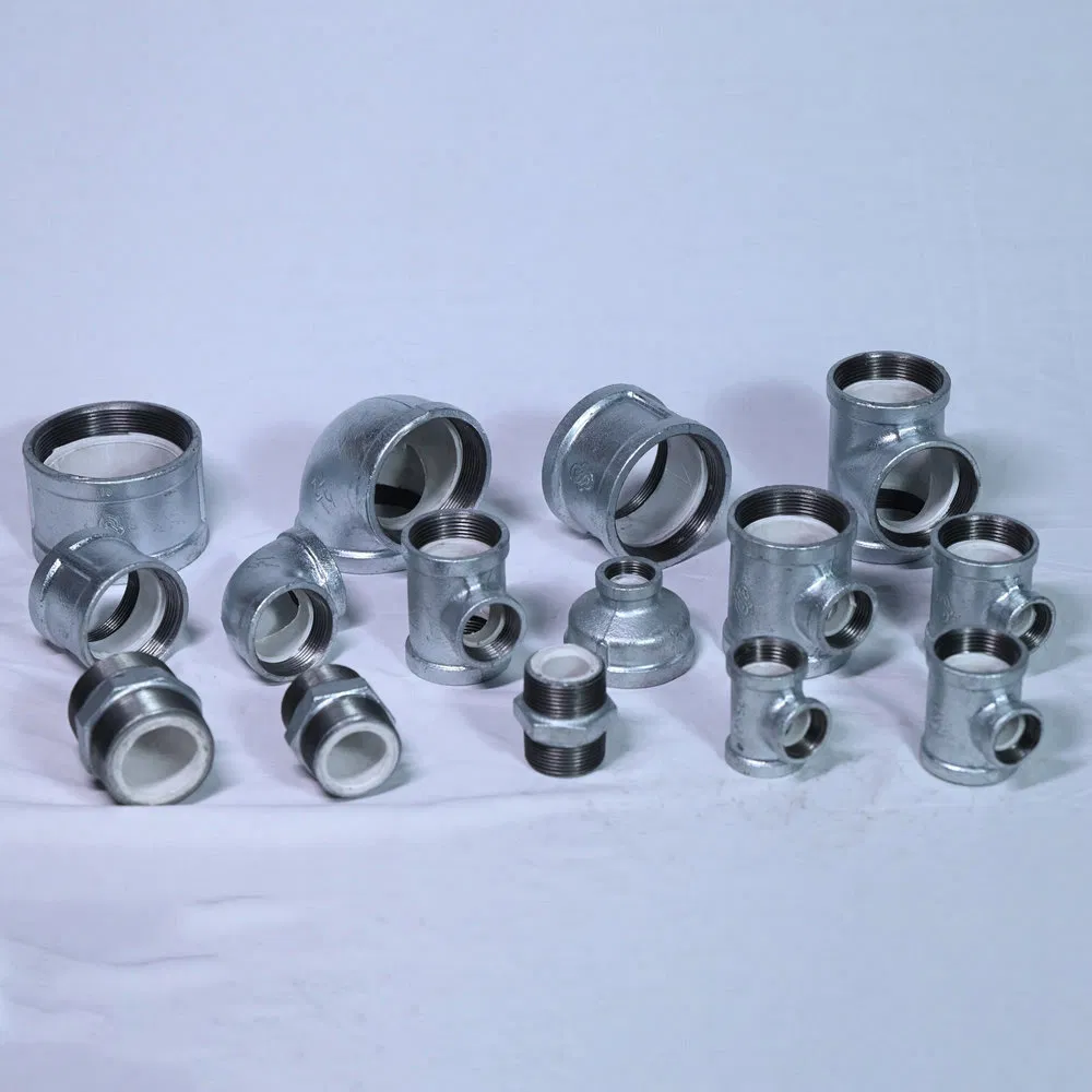 Hot Water Plastic Lined Tee Malleable Iron Pipe Fitting for Hotel Circulation Lines