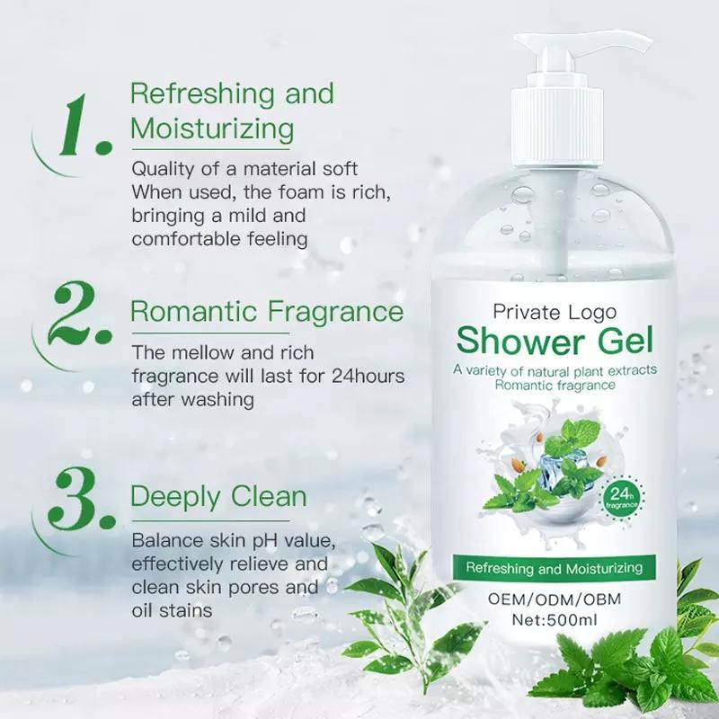 Organic Herbal Whitening Mint Scented Body Scrub 500ml Deep Cleansing Moisturizing Anti Bacterial Anti Aging Hydrating Body Care Show Gel