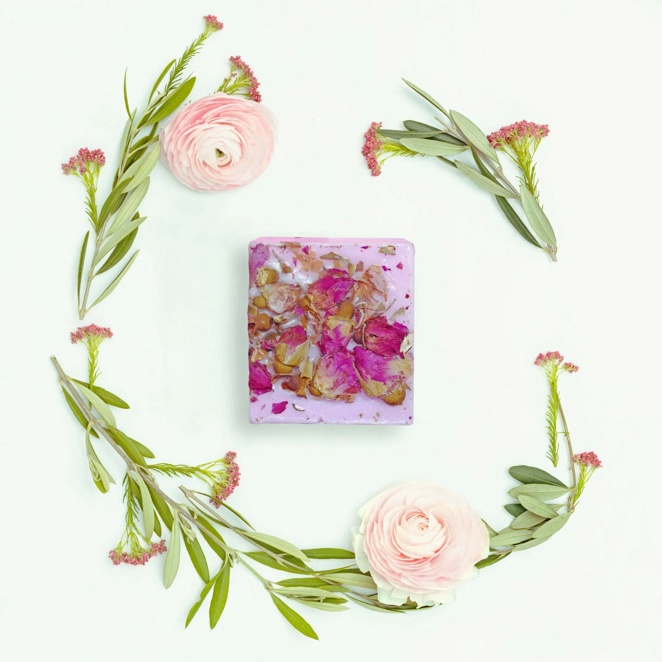 Custom Organic Body Bath Cleaning Whitening Flower Petals Handmade Soap