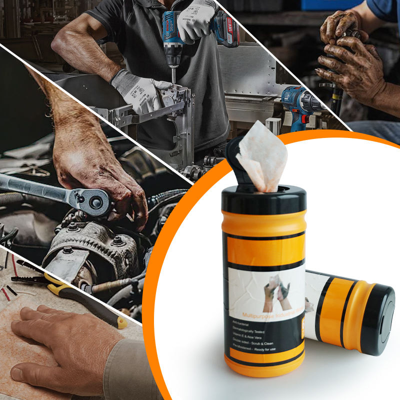 Multi-Purpose Heavy Industry Safe and Efficient Cleaning Grease Disposable Wipes Industria Wet Wipes