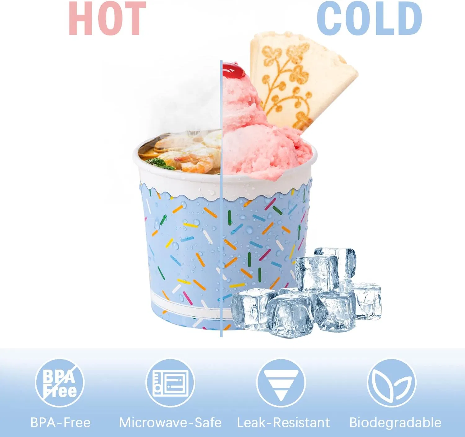 Round Kraft Take Away Paper Container Salad White Paper Disposable Microwave Safe Soup Bowl with Lid Cover for Stacking