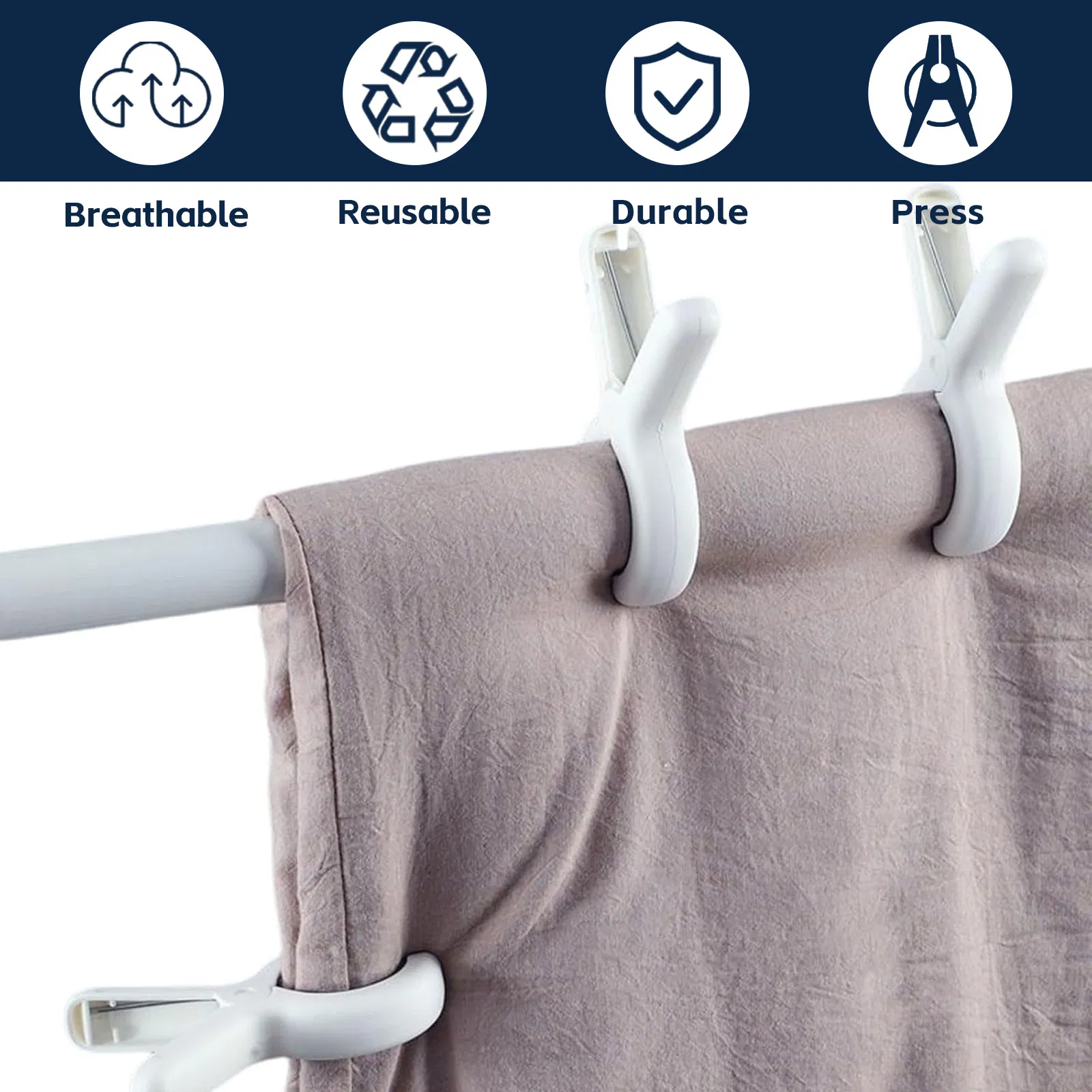 Anti-Slip Large Towel Clips, Heavy Duty Clothespins for Beach Chairs & Clotheslines