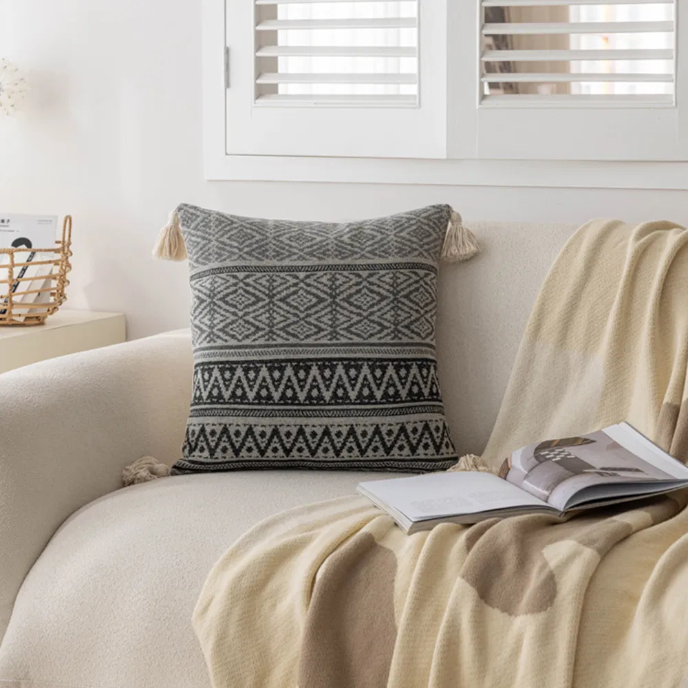 Bohemian Pillow Covers Throw Pillow Case Cover with Tassels Modern Living Room Pillow Covers