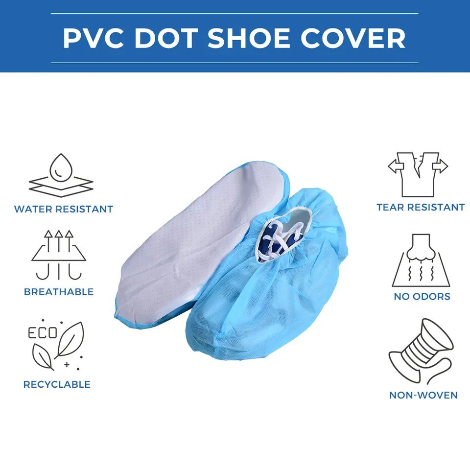 Non-Skid SBPP PVC Dotted Shoe Cover