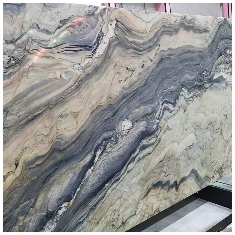 Brazilian Exotic Blue Fusion Exotic Quartzite Polished Slabs for Countertops and Tiles