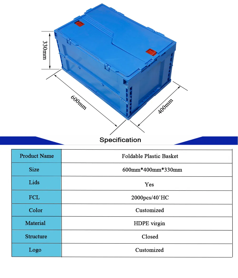 ESD Anti-Static Plastic Folding Crates for Industrial Use Blister Application