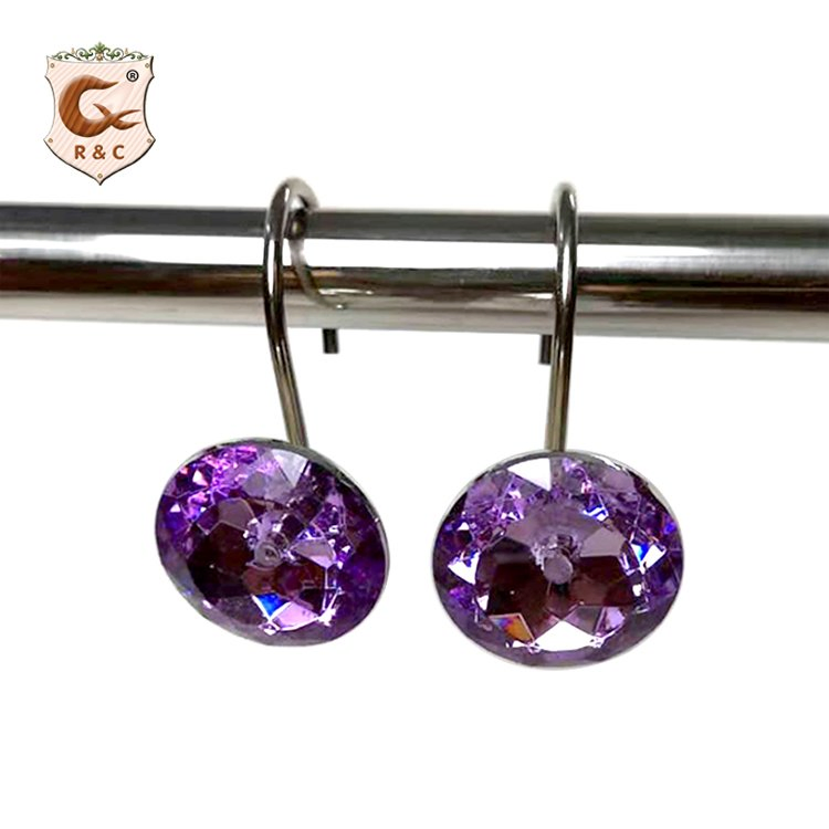 Wholesale Rust Proof Stainless Steel Acrylic Crystal Shower Curtain Hook