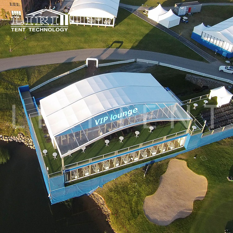 Prefabricated Large Arc Two Floor Decker VIP Lounge Tent Building for Sport Event