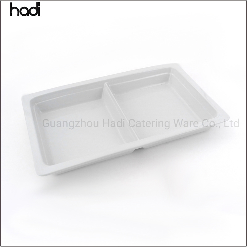 Catering Hotel Ceramic Dinner Plate Wholesale Chafing Dish Inserts Gastronorm Storage Container Buffet Food Ceramic Gn Pan
